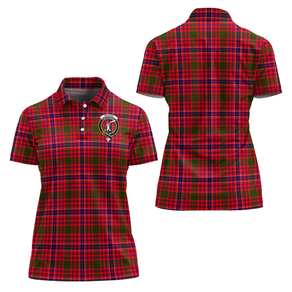 MacRae Modern Tartan Polo Shirt with Family Crest For Women Women - Tartan Vibes Clothing