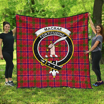 MacRae Modern Tartan Quilt with Family Crest