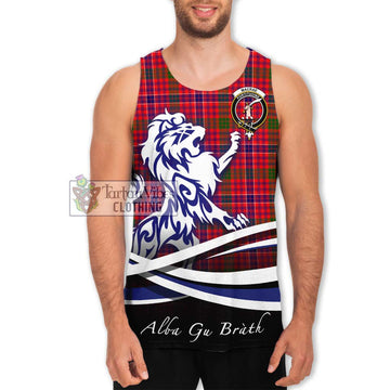 MacRae Modern Tartan Men's Tank Top with Alba Gu Brath Regal Lion Emblem