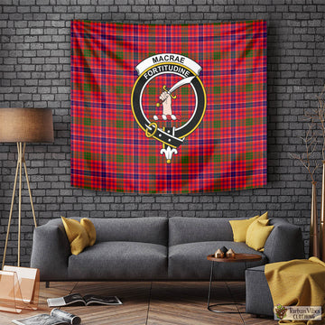 MacRae Modern Tartan Tapestry Wall Hanging and Home Decor for Room with Family Crest