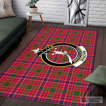 MacRae Modern Tartan Area Rug with Family Crest