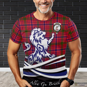 MacRae Modern Tartan T-Shirt with Alba Gu Brath Regal Lion Emblem