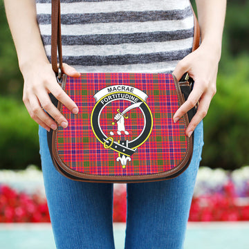 MacRae Modern Tartan Saddle Bag with Family Crest