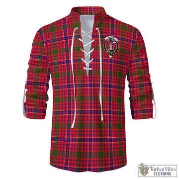 MacRae Modern Tartan Men's Scottish Traditional Jacobite Ghillie Kilt Shirt with Family Crest