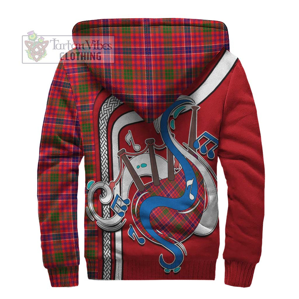 MacRae Modern Tartan Sherpa Hoodie with Epic Bagpipe Style - Tartanvibesclothing Shop