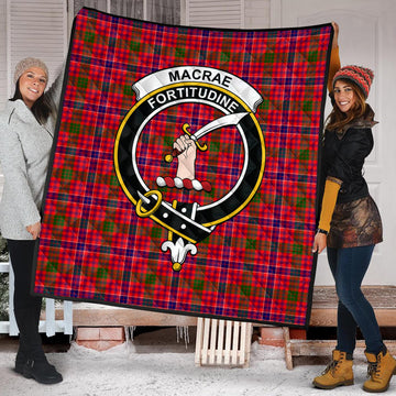 MacRae Modern Tartan Quilt with Family Crest