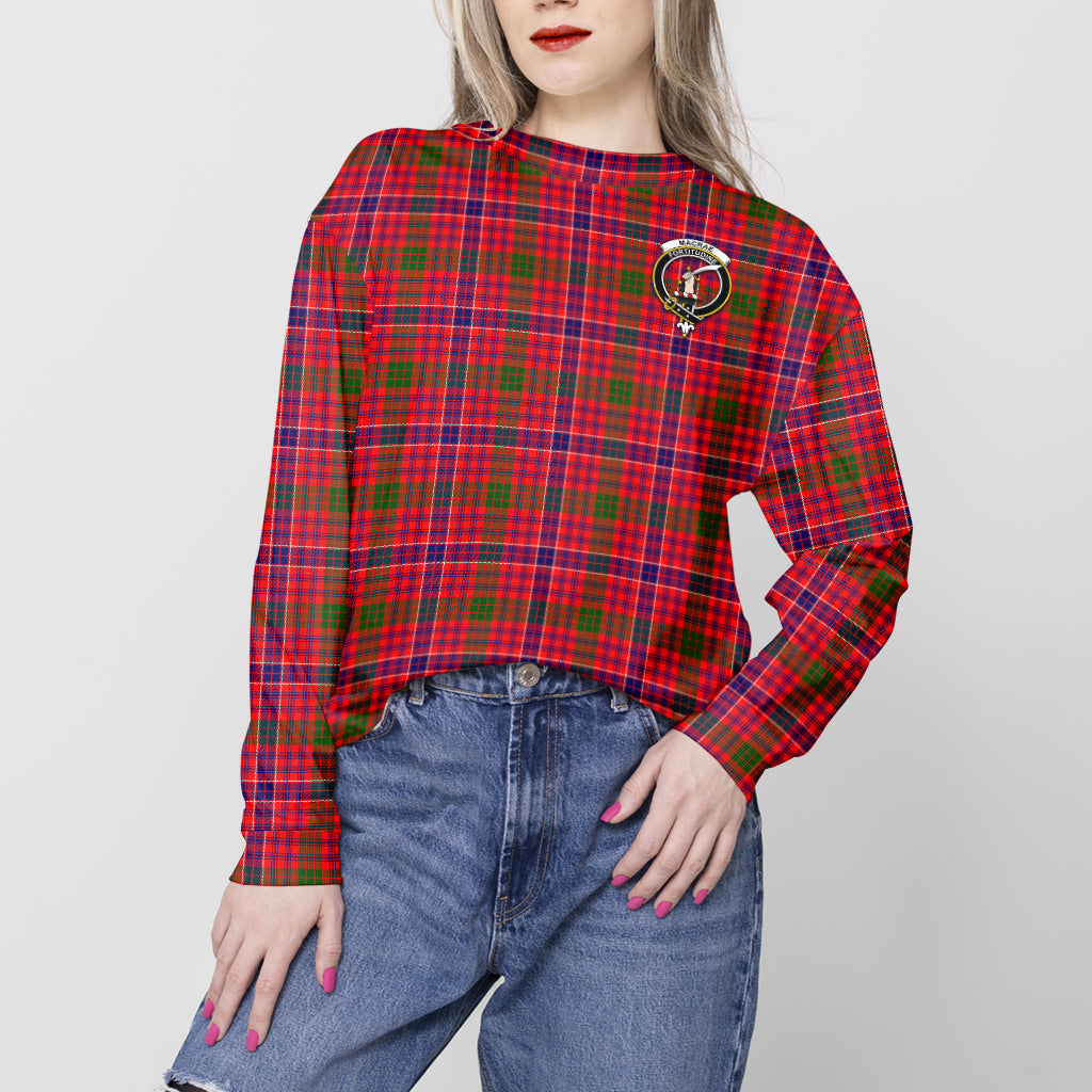 MacRae Modern Tartan Sweatshirt with Family Crest - Tartan Vibes Clothing