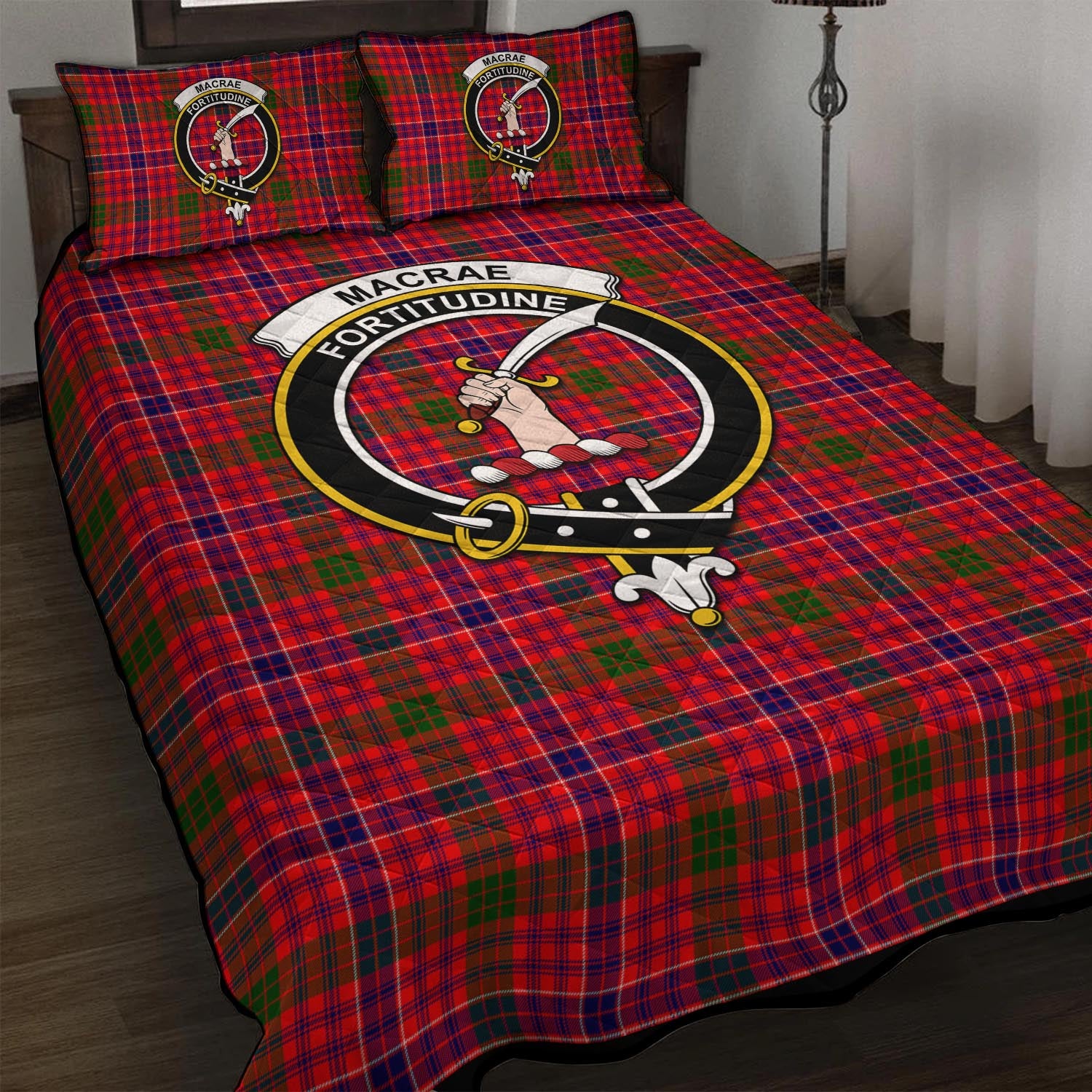 MacRae Modern Tartan Quilt Bed Set with Family Crest - Tartan Vibes Clothing