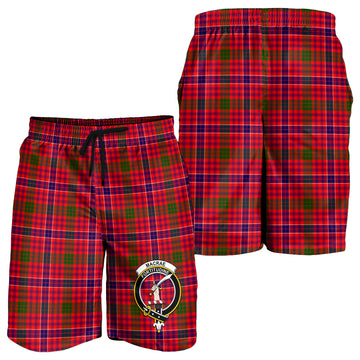 MacRae Modern Tartan Mens Shorts with Family Crest