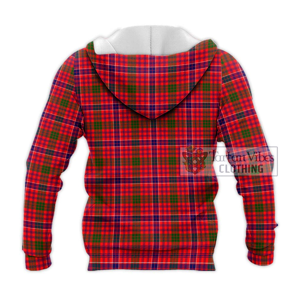 MacRae Modern Tartan Knitted Hoodie with Family Crest DNA In Me Style - Tartanvibesclothing Shop