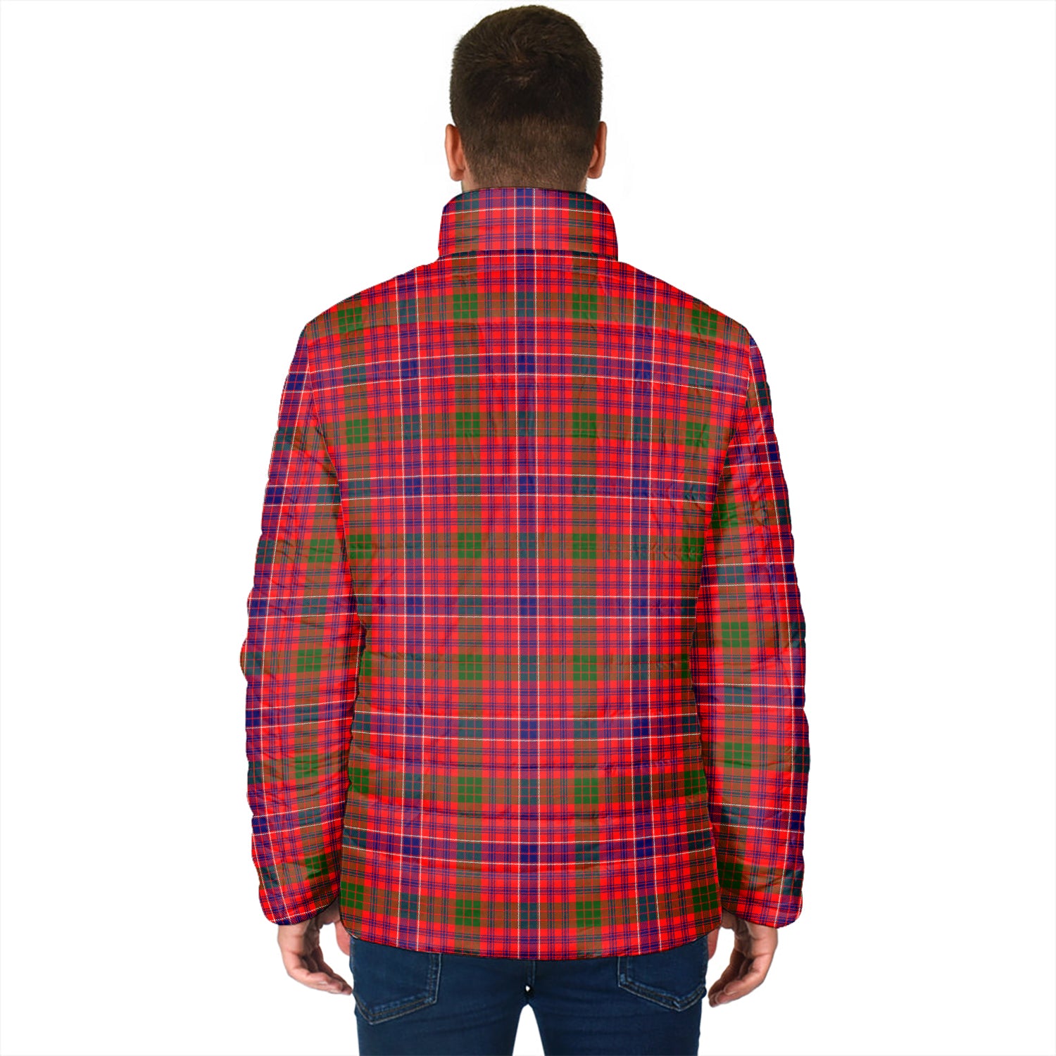 MacRae Modern Tartan Padded Jacket with Family Crest - Tartan Vibes Clothing