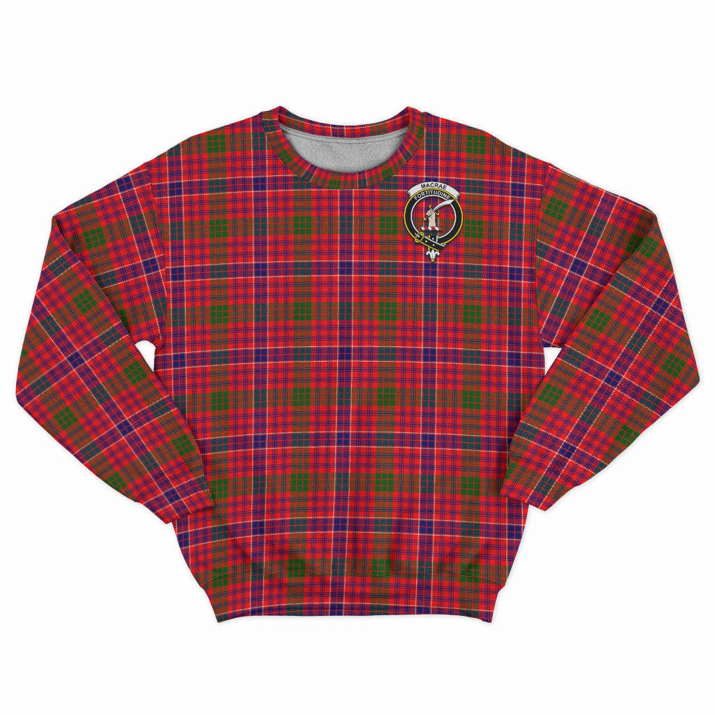 MacRae Modern Tartan Sweatshirt with Family Crest - Tartan Vibes Clothing