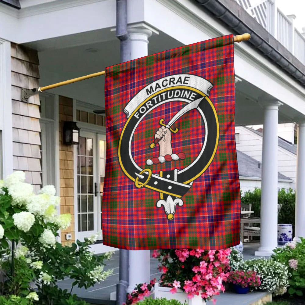 MacRae Modern Tartan Flag with Family Crest - Tartan Vibes Clothing