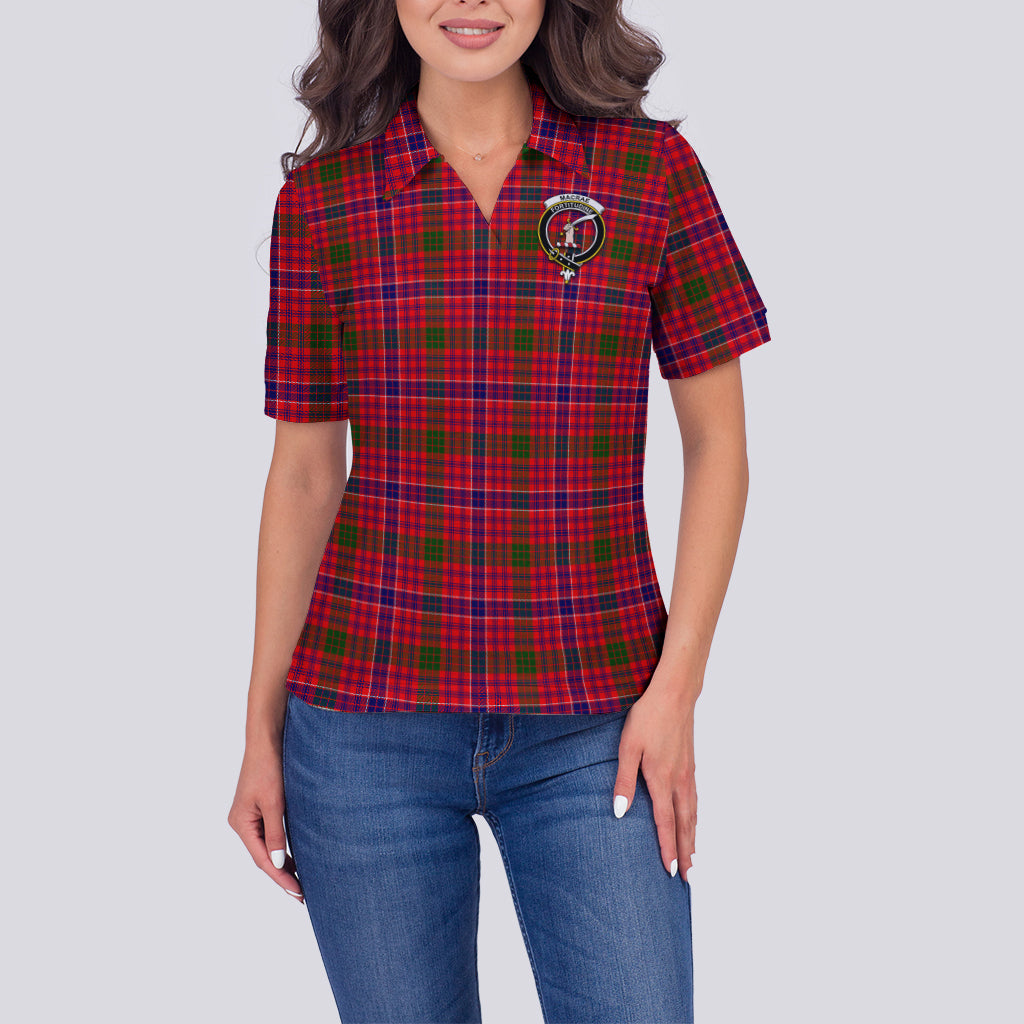 MacRae Modern Tartan Polo Shirt with Family Crest For Women - Tartan Vibes Clothing