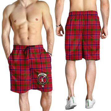 MacRae Modern Tartan Mens Shorts with Family Crest