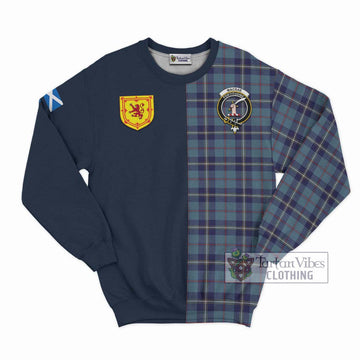 MacRae of America Tartan Sweatshirt Alba with Scottish Lion Royal Arm Half Style