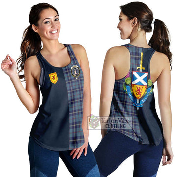 MacRae of America Tartan Women's Racerback Tanks Alba with Scottish Lion Royal Arm Half Style