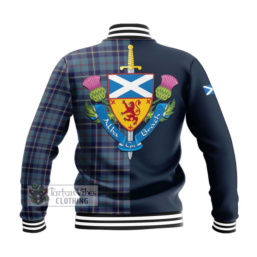 Tartan Vibes Clothing MacRae of America Tartan Baseball Jacket with Scottish Lion Royal Arm Half Style