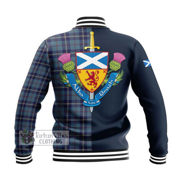 MacRae of America Tartan Baseball Jacket Alba with Scottish Lion Royal Arm Half Style