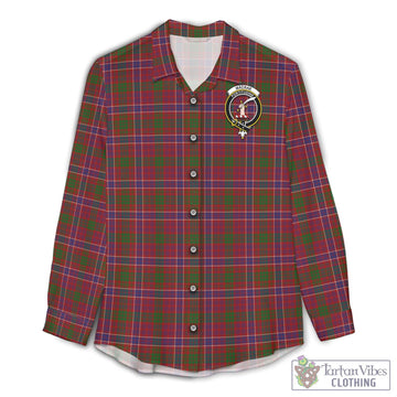 MacRae Red Tartan Women's Casual Shirt with Family Crest