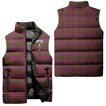 MacRae Red Tartan Sleeveless Puffer Jacket with Family Crest