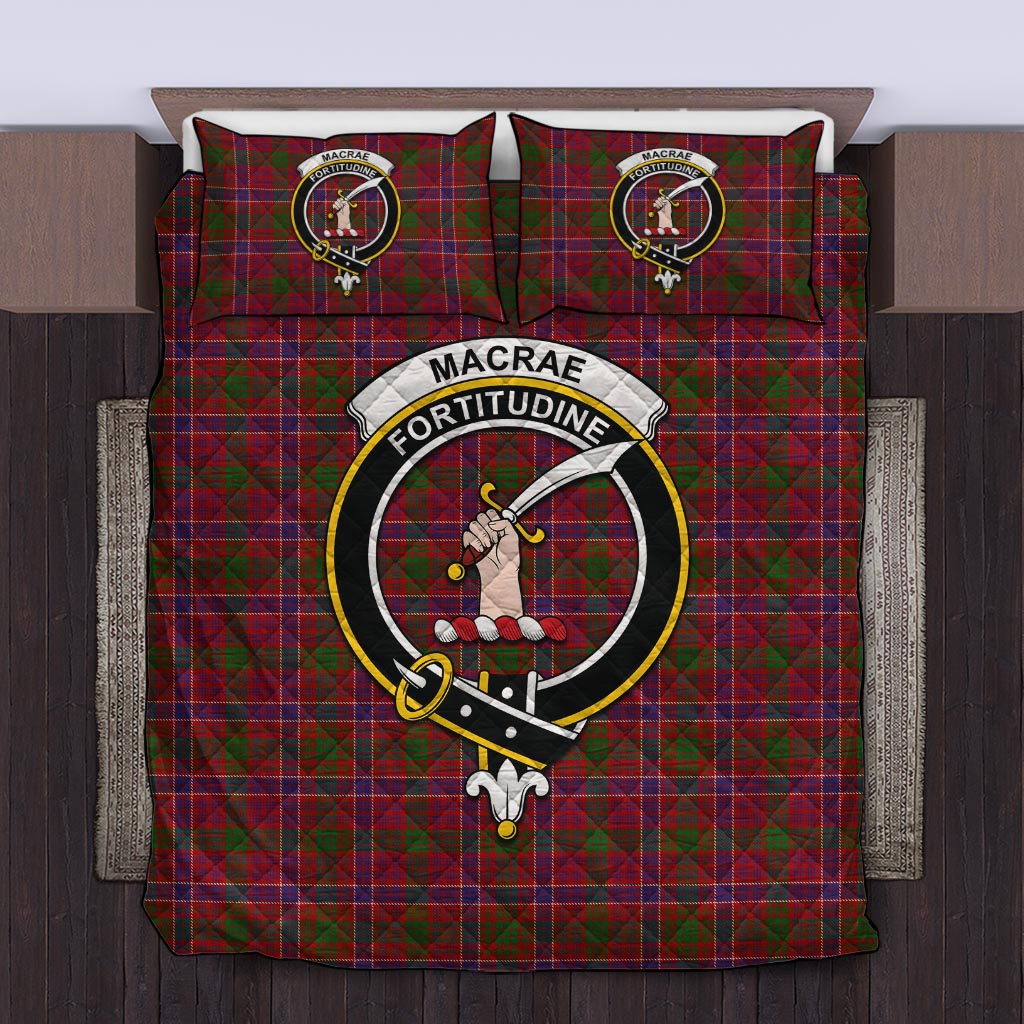 MacRae Red Tartan Quilt Bed Set with Family Crest Twin - Tartan Vibes Clothing