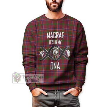 MacRae Red Tartan Sweatshirt with Family Crest DNA In Me Style