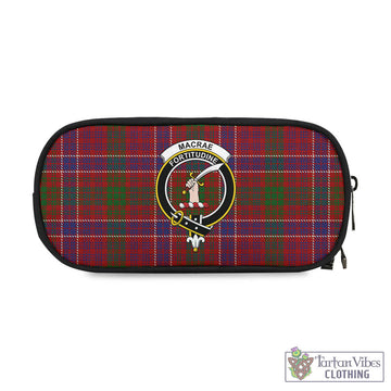 MacRae Red Tartan Pen and Pencil Case with Family Crest