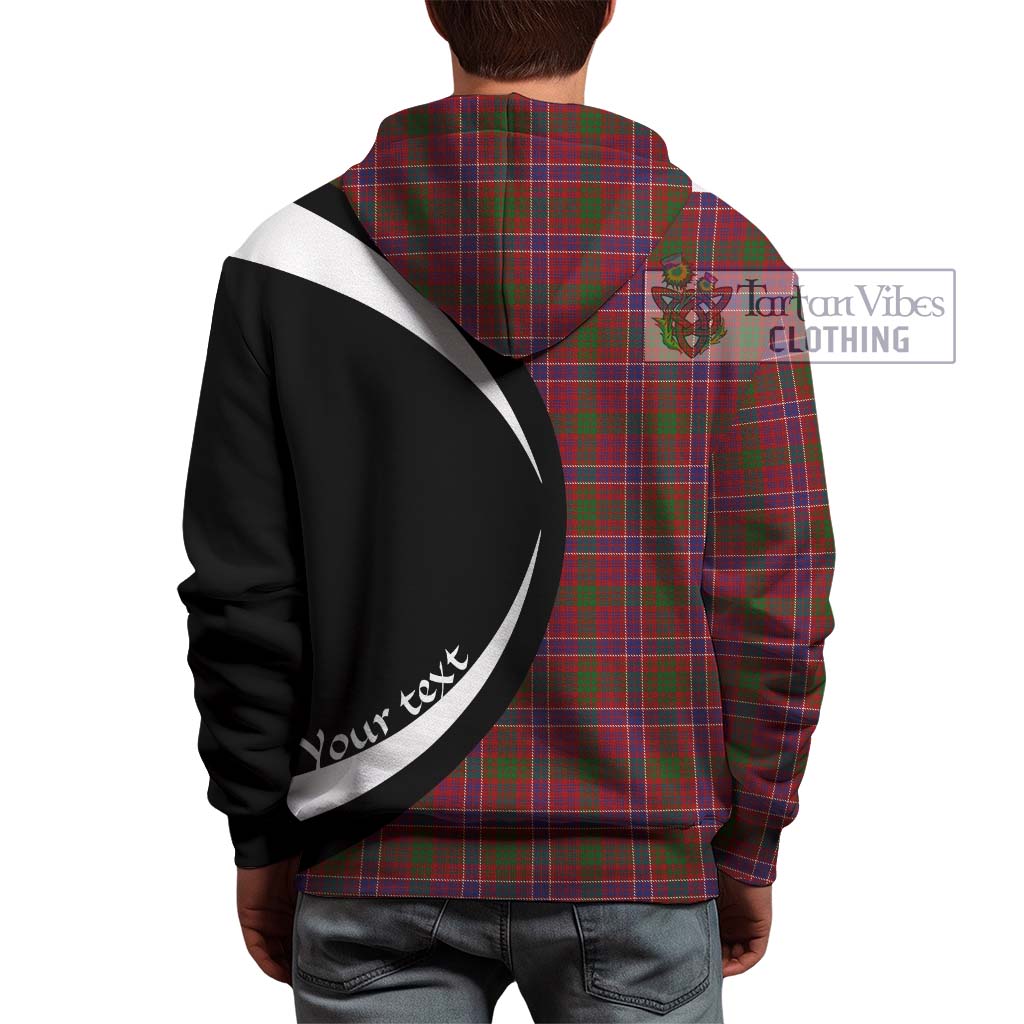 MacRae Red Tartan Hoodie with Family Crest Circle Style - Tartan Vibes Clothing