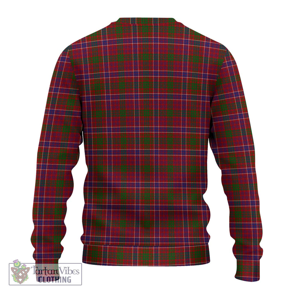 MacRae Red Tartan Knitted Sweater with Family Crest DNA In Me Style - Tartanvibesclothing Shop