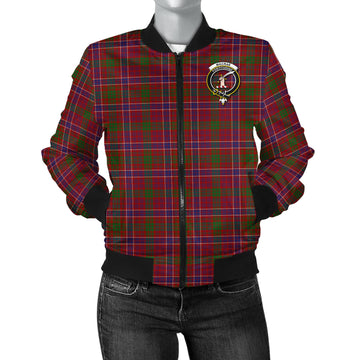 MacRae Red Tartan Bomber Jacket with Family Crest