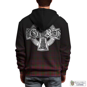 MacRae Red Tartan Hoodie Featuring Alba Gu Brath Family Crest Celtic Inspired