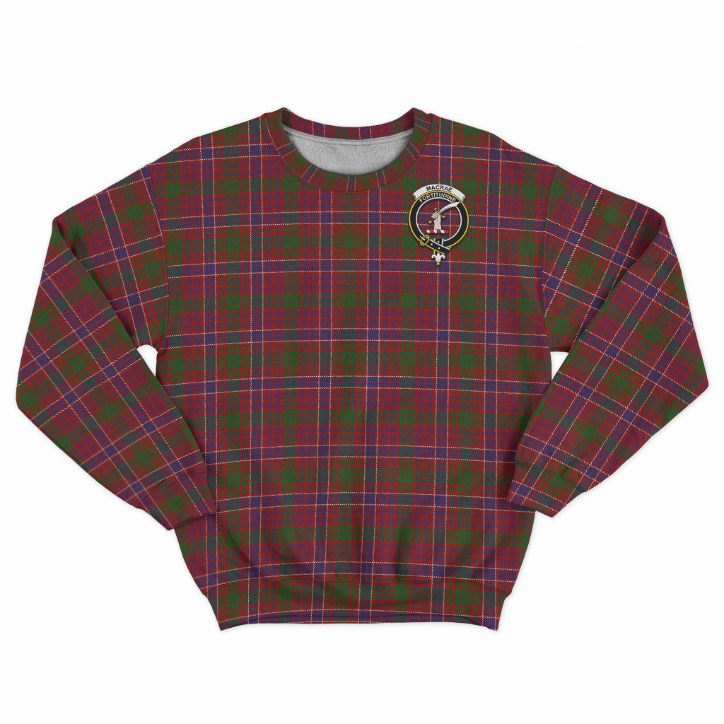 MacRae Red Tartan Sweatshirt with Family Crest - Tartan Vibes Clothing