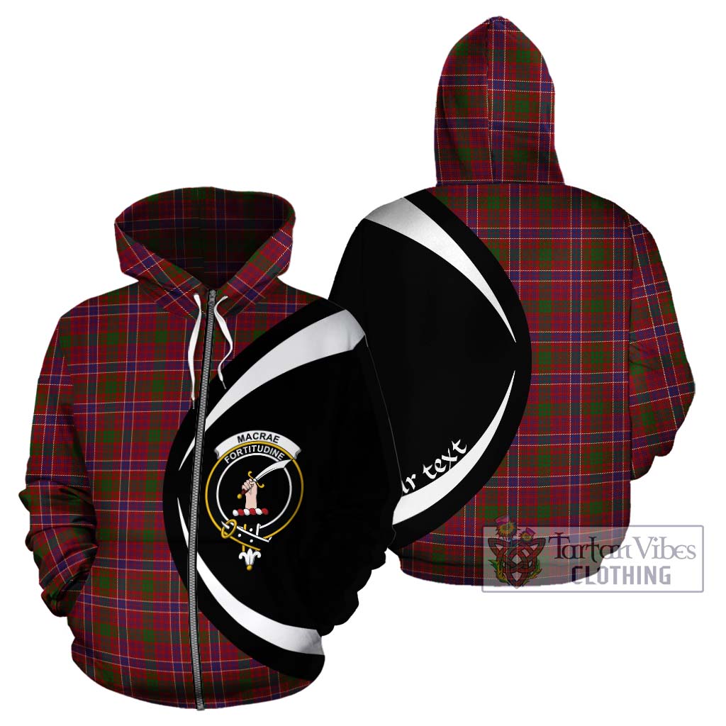 MacRae Red Tartan Hoodie with Family Crest Circle Style - Tartan Vibes Clothing