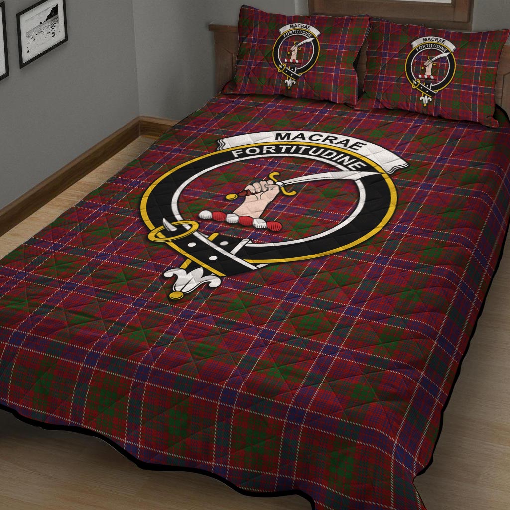 MacRae Red Tartan Quilt Bed Set with Family Crest - Tartan Vibes Clothing