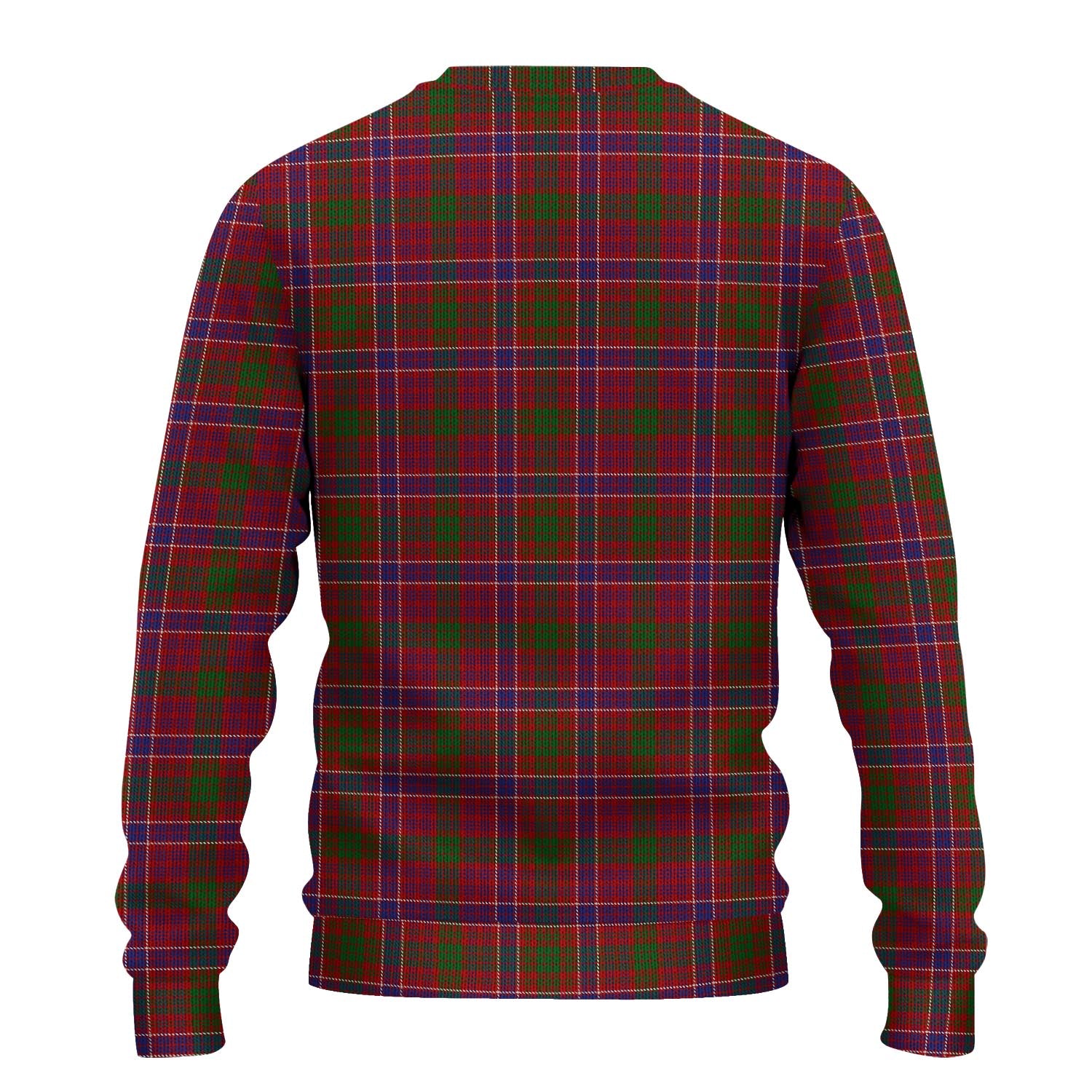 MacRae Red Tartan Knitted Sweater with Family Crest - Tartanvibesclothing