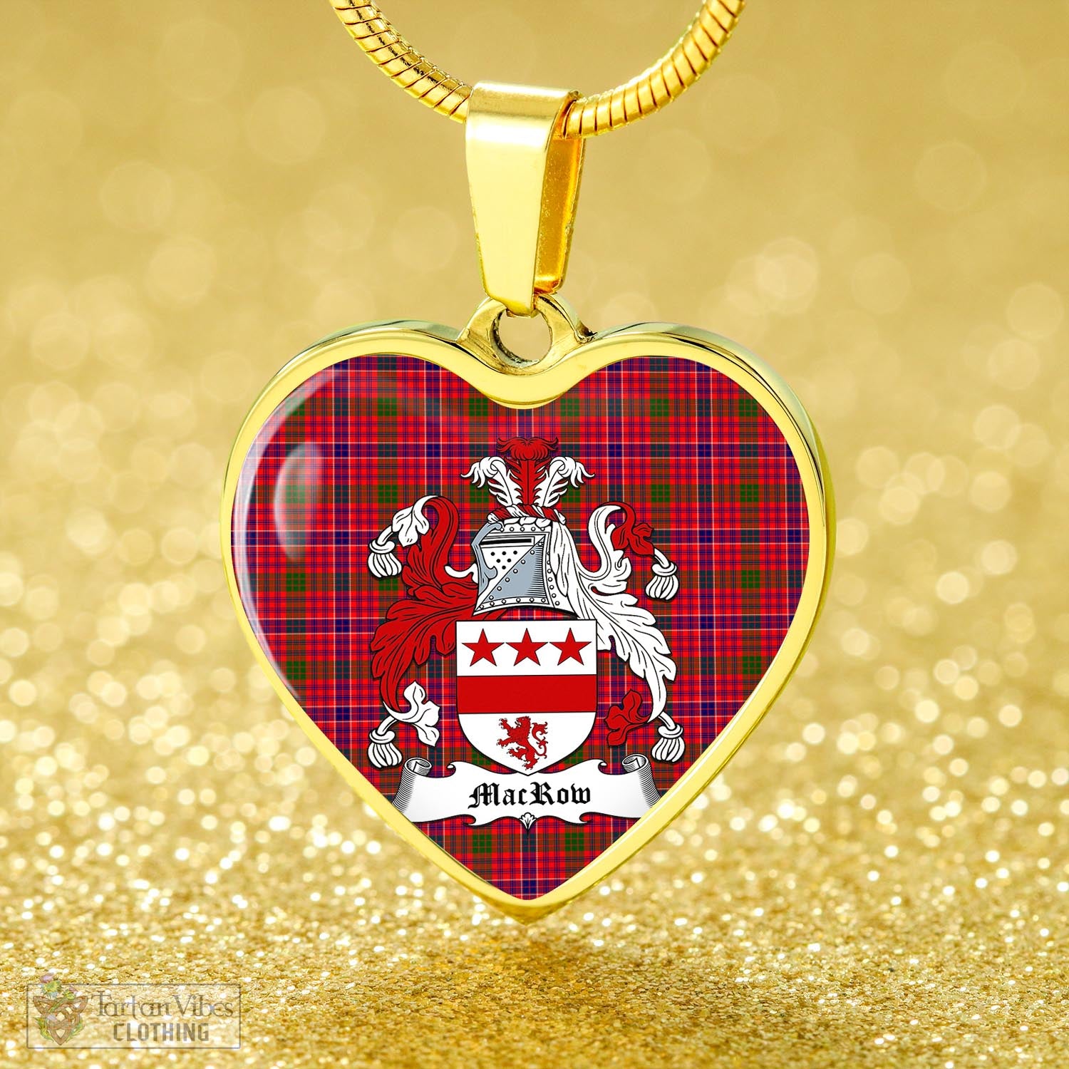 Tartan Vibes Clothing MacRow Tartan Heart Necklace with Family Crest