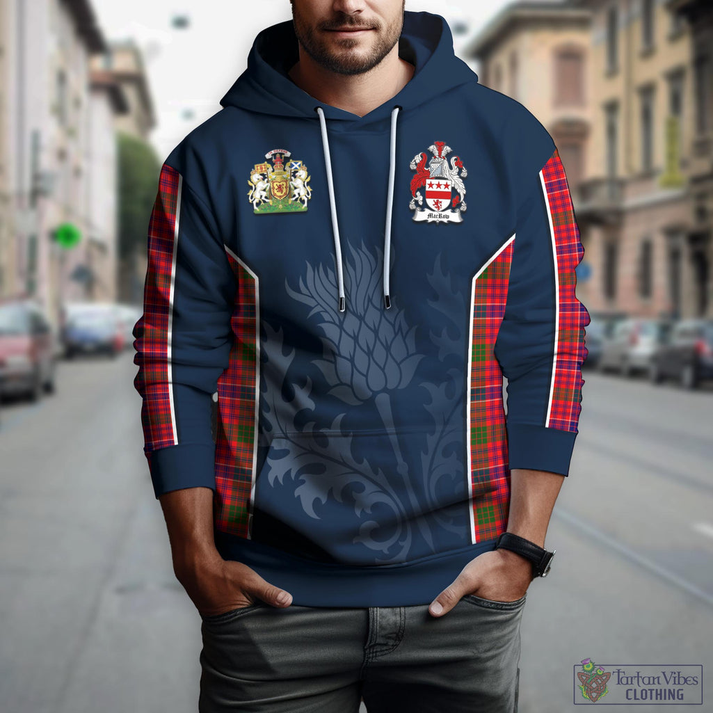 Tartan Vibes Clothing MacRow Tartan Hoodie with Family Crest and Scottish Thistle Vibes Sport Style