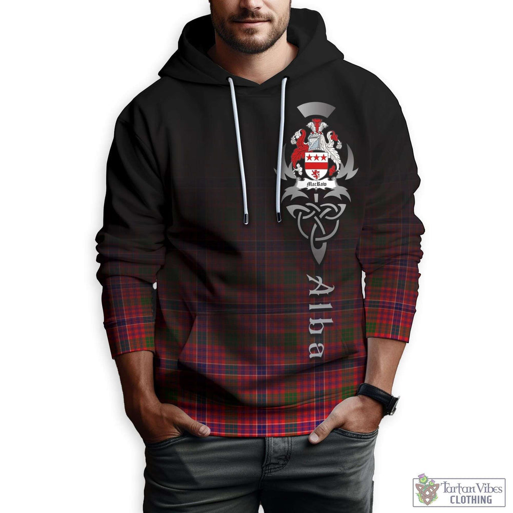 Tartan Vibes Clothing MacRow Tartan Hoodie Featuring Alba Gu Brath Family Crest Celtic Inspired