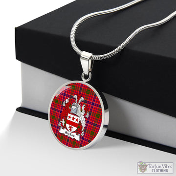 MacRow Tartan Circle Necklace with Family Crest