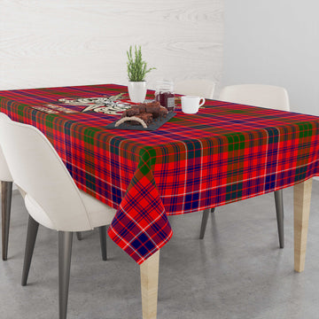 MacRow Tartan Tablecloth with Clan Crest and the Golden Sword of Courageous Legacy - Tartan Vibes Clothing