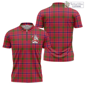 MacRow Tartan Zipper Polo Shirt with Family Crest - Tartan Vibes Clothing