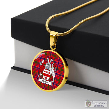 MacRow Tartan Circle Necklace with Family Crest