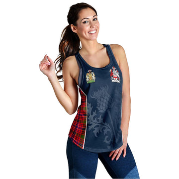 MacRow Tartan Women's Racerback Tanks with Family Crest and Scottish Thistle Vibes Sport Style - Tartan Vibes Clothing