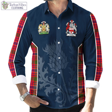 MacRow Tartan Long Sleeve Button Up Shirt with Family Crest and Scottish Thistle Vibes Sport Style