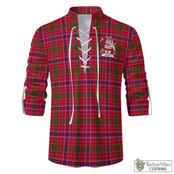 MacRow Tartan Men's Scottish Traditional Jacobite Ghillie Kilt Shirt with Family Crest