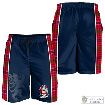 MacRow Tartan Men's Shorts with Family Crest and Lion Rampant Vibes Sport Style