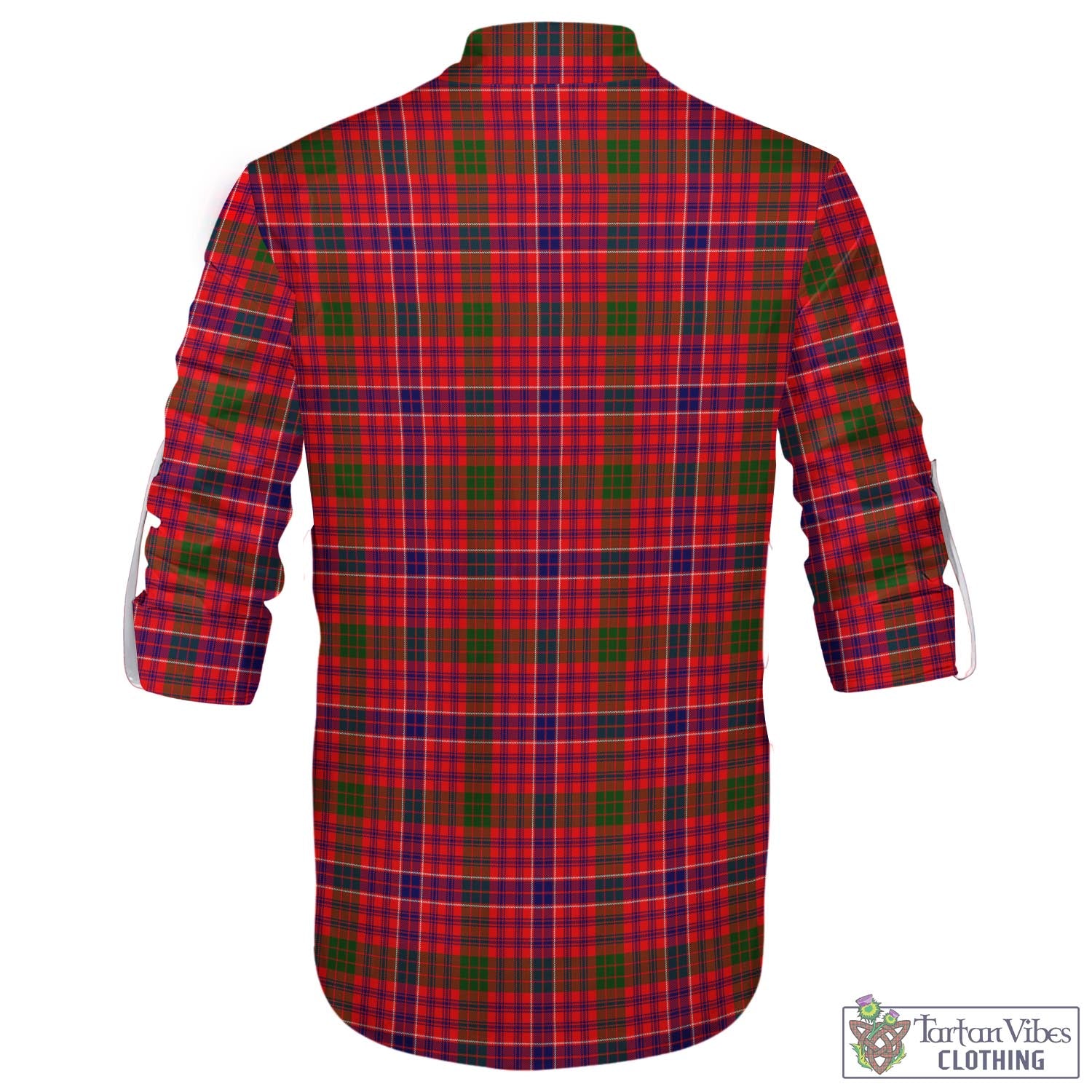 Tartan Vibes Clothing MacRow Tartan Men's Scottish Traditional Jacobite Ghillie Kilt Shirt