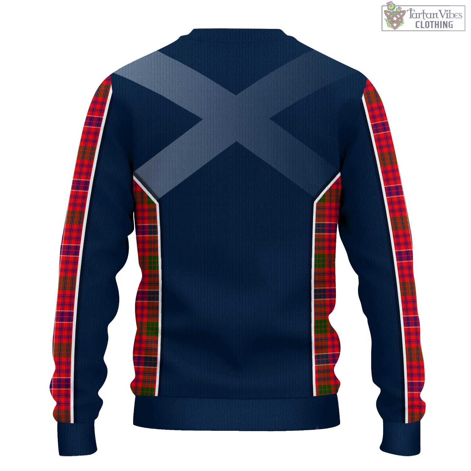 Tartan Vibes Clothing MacRow Tartan Knitted Sweatshirt with Family Crest and Scottish Thistle Vibes Sport Style