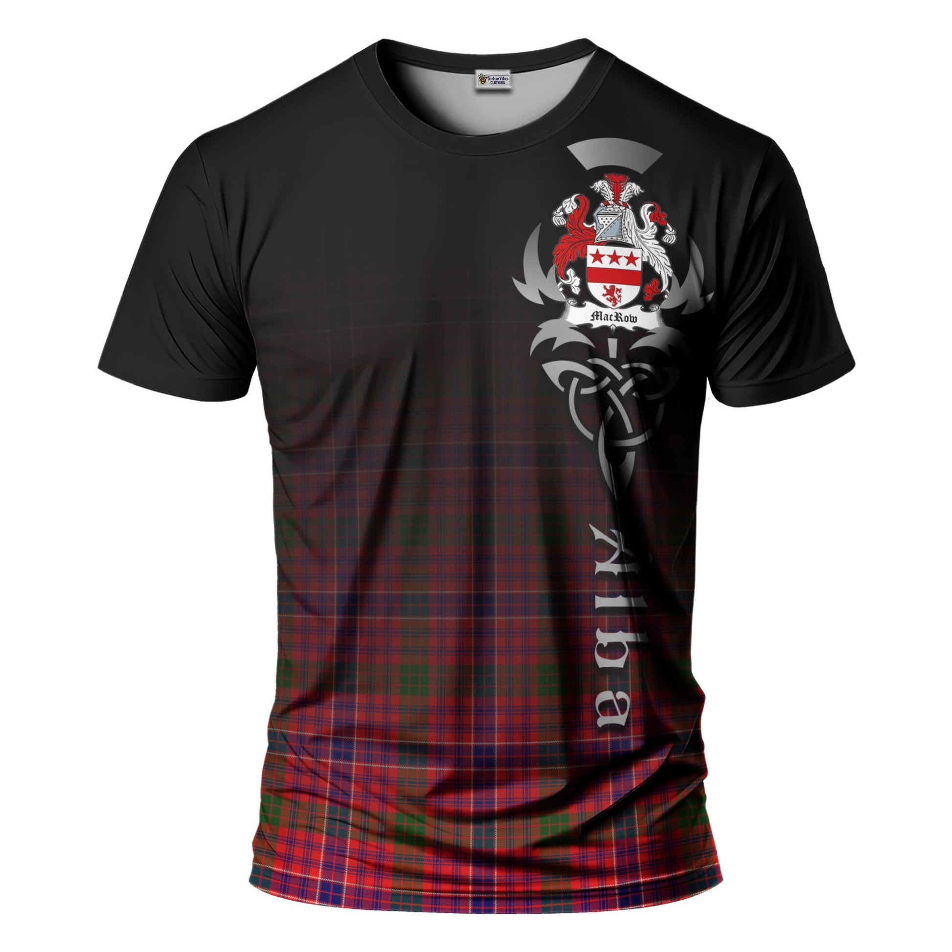 Tartan Vibes Clothing MacRow Tartan T-Shirt Featuring Alba Gu Brath Family Crest Celtic Inspired